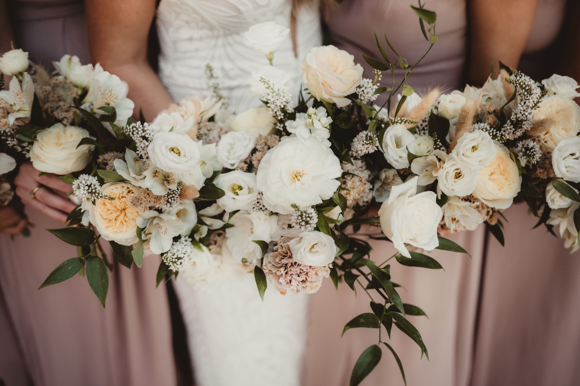 Close up of wedding bouqeuts